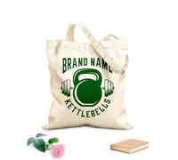AILOONG Digitally printed canvas bags logo barbell kettlebell icon is perfect 340g/m² thick fabric Uses as a makeup bag