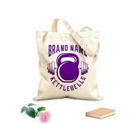 AILOONG Digitally printed canvas bags logo barbell kettlebell icon is perfect 340g/m² thick fabric Uses as a makeup bag