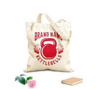 AILOONG Digitally printed canvas bags logo barbell kettlebell icon is perfect 340g/m² thick fabric Uses as a makeup bag