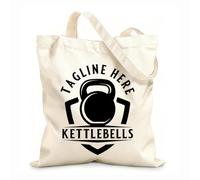 AILOONG Digitally printed canvas bags logo design with the kettlebell icon is perfect 12 oz thick fabric Uses as a makeup bag 31x36cm Medium