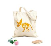 AILOONG Dinosaur Dino Skull Bones Kids Nursery Unbleached Canvas Tote Bag 340g/m² thick fabric Uses as a tool bag
