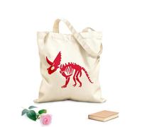 AILOONG Dinosaur Dino Skull Bones Kids Nursery Unbleached Canvas Tote Bag 340g/m² thick fabric Uses as a tool bag