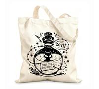 AILOONG Do It Don'T Open Evil Inside Cotton Canvas Shoulder Bags 12 oz thick fabric Uses as a tool bag 31x36cm Medium