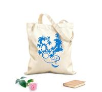 AILOONG Dragon Vs Tiger Fight Predators Boys Room Canvas Tote Bag 340g/m² thick fabric Replaces school bag
