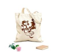 AILOONG Dragon Vs Tiger Fight Predators Boys Room Canvas Tote Bag 340g/m² thick fabric Replaces school bag