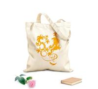 AILOONG Dragon Vs Tiger Fight Predators Boys Room Canvas Tote Bag 340g/m² thick fabric Replaces school bag