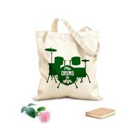 AILOONG Drummer Phrase No Drums No Life Musical Cotton Canvas Shopping Bag 340g/m² thick fabric Uses as a gift bag