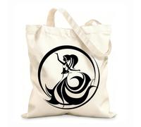 AILOONG East Arabic Belly Dance Dancer Girl Abstract Woman Cotton Canvas Shopping Bag 12 oz thick fabric Uses as a gift bag 31x36cm Medium