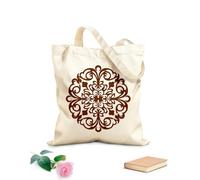 AILOONG en mandala elegance an intricate floral and swirling design on Reinforced Bottom Canvas Bag 340g/m² thick fabric Uses as a gift bag