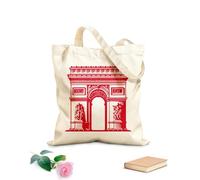 AILOONG famous global landmarks design Flat Tape Handle Tote Bag 340g/m² thick fabric Replaces school bag