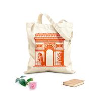 AILOONG famous global landmarks design Flat Tape Handle Tote Bag 340g/m² thick fabric Replaces school bag