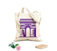 AILOONG famous global landmarks design Flat Tape Handle Tote Bag 340g/m² thick fabric Replaces school bag