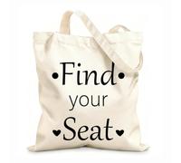 AILOONG find your seat Reinforced Bottom Canvas Bag 12 oz thick fabric Uses as a gift bag 31x36cm Medium