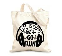 AILOONG Flat Tape Handle Tote Bag card with hand drawn unique element 12 oz thick fabric Replaces school bag 35x40cm Large