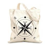 AILOONG Flat Tape Handle Tote Bag cardinal direction 12 oz thick fabric Replaces school bag 35x40cm Large