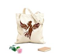 AILOONG Flat Tape Handle Tote Bag celestial harmony angelic logo serene presence winged angel symbol 340g/m² thick fabric Replaces school bag