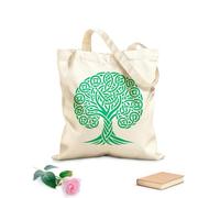 AILOONG Flat Tape Handle Tote Bag celtic knot tree of life silhouette design 340g/m² thick fabric Replaces school bag