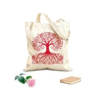 AILOONG Flat Tape Handle Tote Bag celtic tree life silhouette with roots 340g/m² thick fabric Replaces school bag