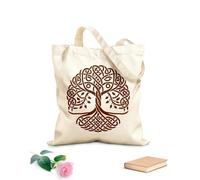 AILOONG Flat Tape Handle Tote Bag celtic tree of life circle design clipart 340g/m² thick fabric Replaces school bag