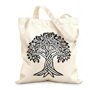 AILOONG Flat Tape Handle Tote Bag celtic tree of life clipart celtic tree silhouette a apple celtic tree 12 oz thick fabric Replaces school bag 25x30cm Small