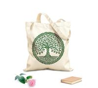 AILOONG Flat Tape Handle Tote Bag celtic tree of life clipart celtic tree silhouette a celtic hazel of lugh tree 340g/m² thick fabric Replaces school bag