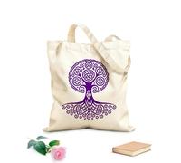 AILOONG Flat Tape Handle Tote Bag celtic tree of life clipart design celtic tree detailed silhouette artwork 340g/m² thick fabric Replaces school bag