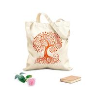 AILOONG Flat Tape Handle Tote Bag celtic tree of life silhouette with roots and branches 340g/m² thick fabric Replaces school bag