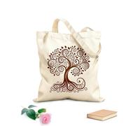AILOONG Flat Tape Handle Tote Bag celtic tree of life silhouette with roots and branches 340g/m² thick fabric Replaces school bag