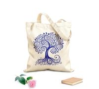 AILOONG Flat Tape Handle Tote Bag celtic tree of life silhouette with roots and branches 340g/m² thick fabric Replaces school bag