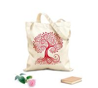 AILOONG Flat Tape Handle Tote Bag celtic tree of life silhouette with roots and branches 340g/m² thick fabric Replaces school bag