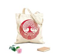 AILOONG Flat Tape Handle Tote Bag celtic tree of life with roots and branches 340g/m² thick fabric Replaces school bag