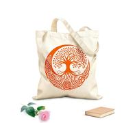 AILOONG Flat Tape Handle Tote Bag celtic tree of life with roots and branches 340g/m² thick fabric Replaces school bag