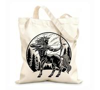 AILOONG Flat Tape Handle Tote Bag centaur aiming with bow 12 oz thick fabric Replaces school bag 35x40cm Large