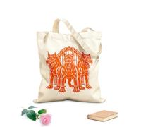 AILOONG Flat Tape Handle Tote Bag cerberus three headed dog 340g/m² thick fabric Replaces school bag