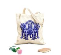 AILOONG Flat Tape Handle Tote Bag cerberus three headed dog 340g/m² thick fabric Replaces school bag