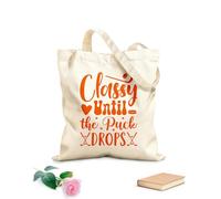 AILOONG Flat Tape Handle Tote Bag classy until the puck drops 340g/m² thick fabric Replaces school bag