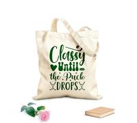 AILOONG Flat Tape Handle Tote Bag classy until the puck drops 340g/m² thick fabric Replaces school bag