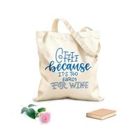 AILOONG Flat Tape Handle Tote Bag coffee because it too early 340g/m² thick fabric Replaces school bag