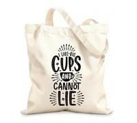 AILOONG Flat Tape Handle Tote Bag coffee quotes i like big cups and i cannot lie 12 oz thick fabric Replaces school bag 31x36cm Medium