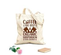 AILOONG Flat Tape Handle Tote Bag coffee the best organic suspension ever devised 340g/m² thick fabric Replaces school bag