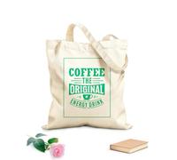 AILOONG Flat Tape Handle Tote Bag coffee the original energy drink 340g/m² thick fabric Replaces school bag