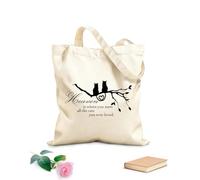 AILOONG Flat Tape Handle Tote Bag Heaven is Where You Meet All The Cats You Ever Loved。 340g/m² thick fabric Replaces school bag