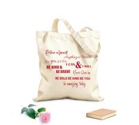 AILOONG Flat Tape Handle Tote Bag Inspirational Quotes Believe in Yourself Anything Is Possible P.S. You Got This I Can & I Will 340g/m² thick fabric Replaces school bag