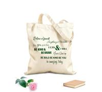 AILOONG Flat Tape Handle Tote Bag Inspirational Quotes Believe in Yourself Anything Is Possible P.S. You Got This I Can & I Will 340g/m² thick fabric Replaces school bag