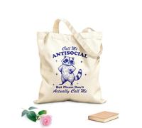 AILOONG Flat Tape Handle Tote Bag You can call me a sociopath but please don't call me a raccoon. 340g/m² thick fabric Replaces school bag