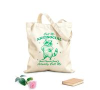 AILOONG Flat Tape Handle Tote Bag You can call me a sociopath but please don't call me a raccoon. 340g/m² thick fabric Replaces school bag