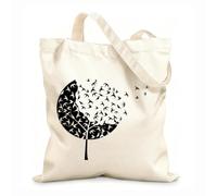 AILOONG Flock Of Birds Forest Tree Gothick Style Swallows Cotton Canvas Shopping Bag 12 oz thick fabric Uses as a gift bag 31x36cm Medium