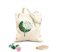 AILOONG Flock Of Birds Forest Tree Gothick Style Swallows Cotton Canvas Shopping Bag 340g/m² thick fabric Uses as a gift bag