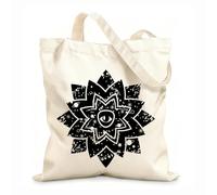 AILOONG flower eye surreal astrology Reinforced Bottom Canvas Bag 12 oz thick fabric Uses as a gift bag 25x30cm Small