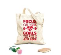 AILOONG focus on your goals the rest is just noise Reinforced Bottom Canvas Bag 340g/m² thick fabric Uses as a gift bag
